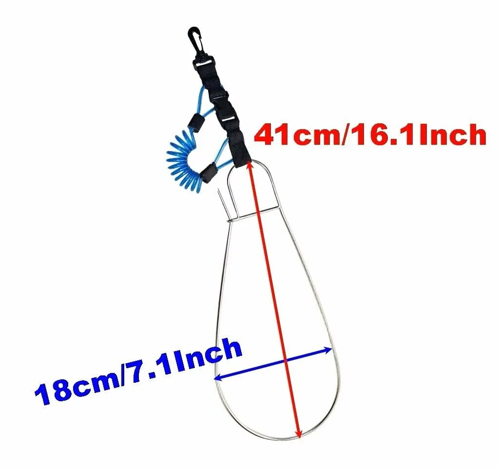 Large Stainless Steel Fish Stringer Loop Scuba Spearfish Kayak Free Dive 16"
