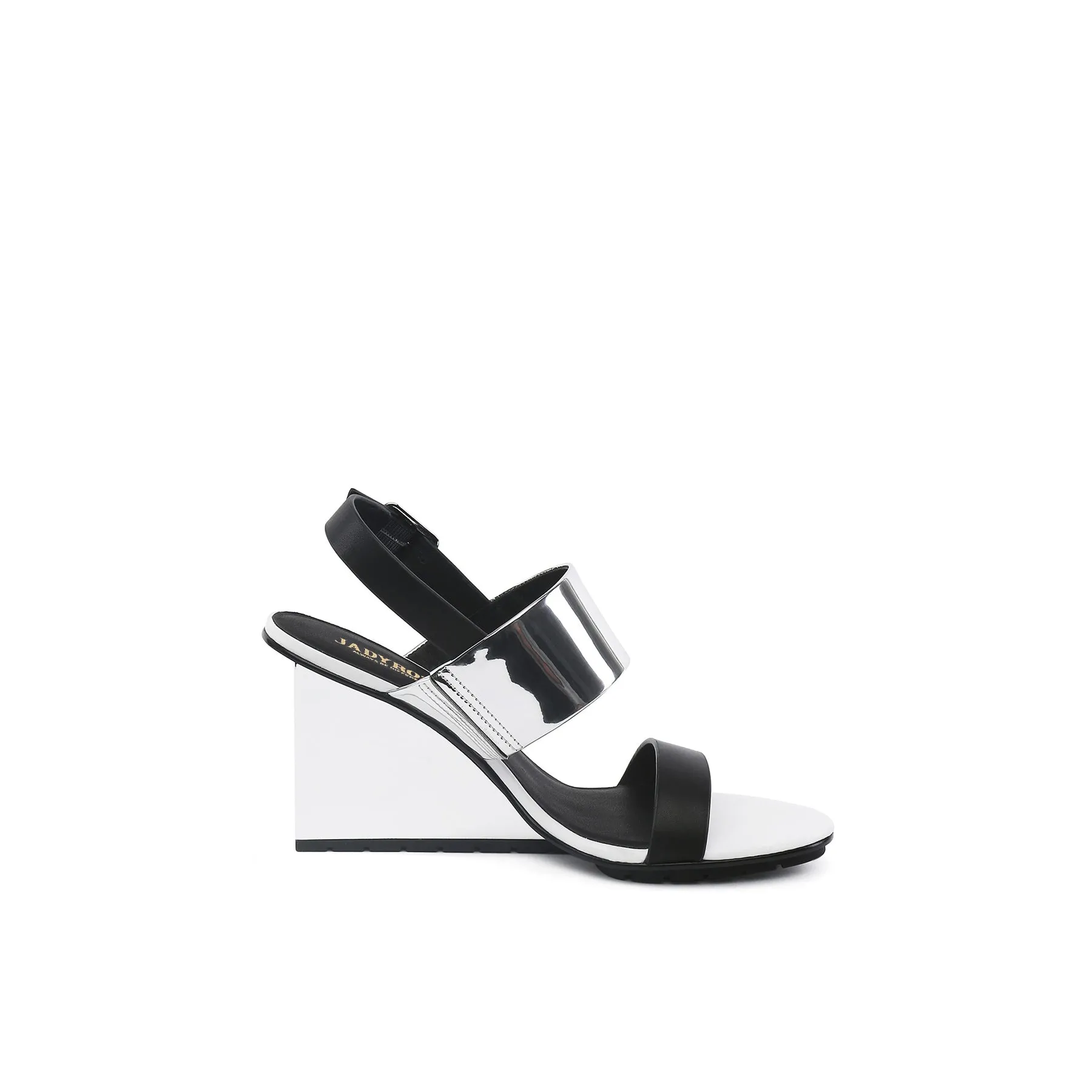 Leather Slingback Wedge Sandal - White