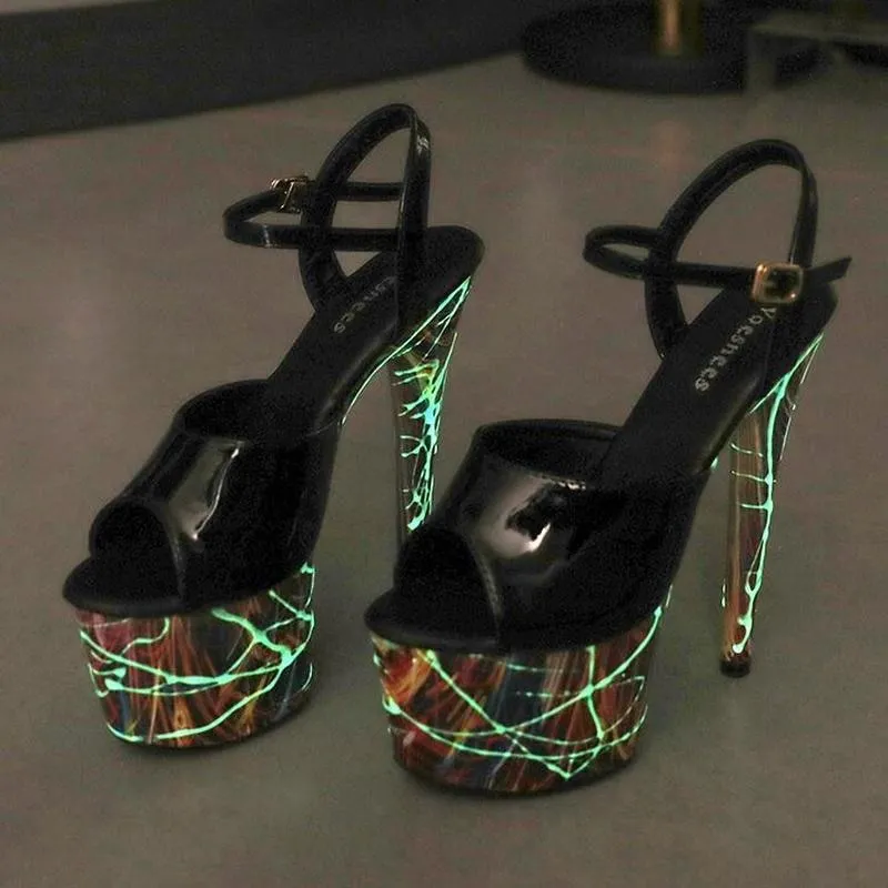 Leather Stiletto High Heels Sandals Wom