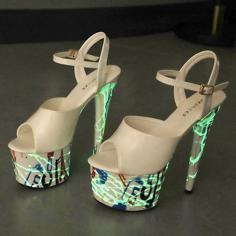 Leather Stiletto High Heels Sandals Wom