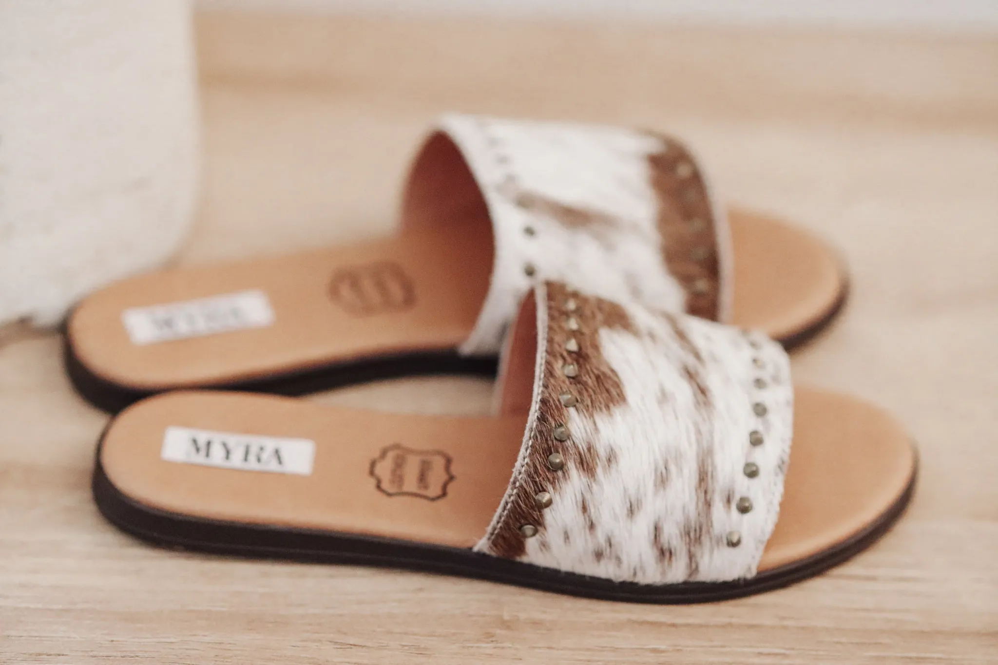 Light Brown Cowhide Sandals