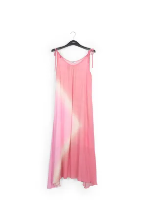 Light pink strappy tie-dye maxi dress