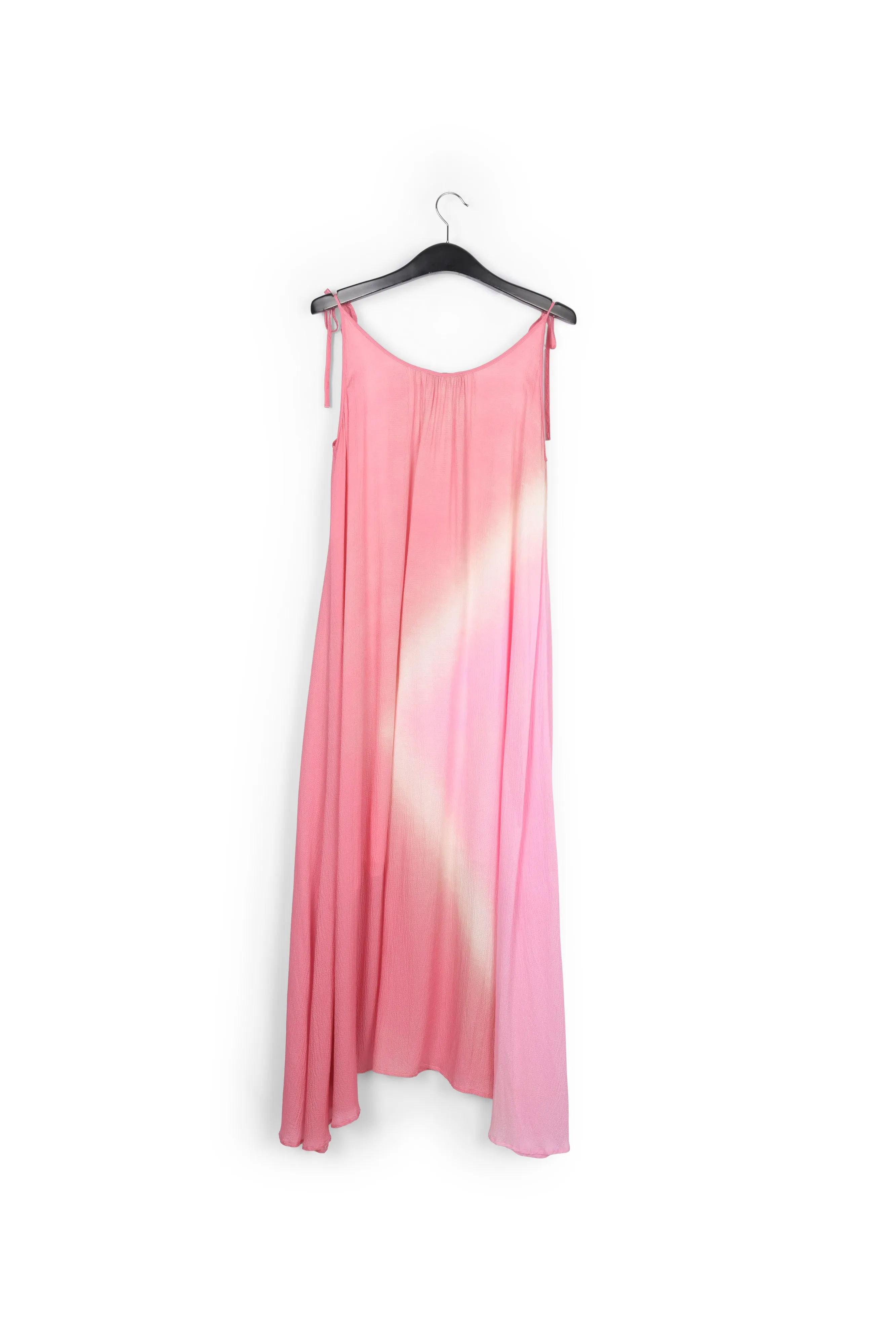 Light pink strappy tie-dye maxi dress