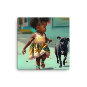 Lil Girl Walking The Dog