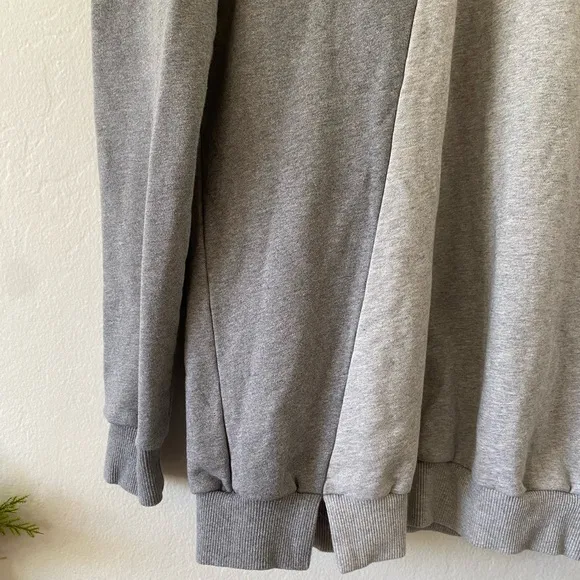 Lovers   Friends Oversized Gray Two Tone Colorblock Sweatshirt Dress Tunic