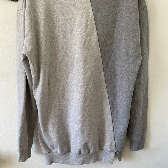 Lovers   Friends Oversized Gray Two Tone Colorblock Sweatshirt Dress Tunic