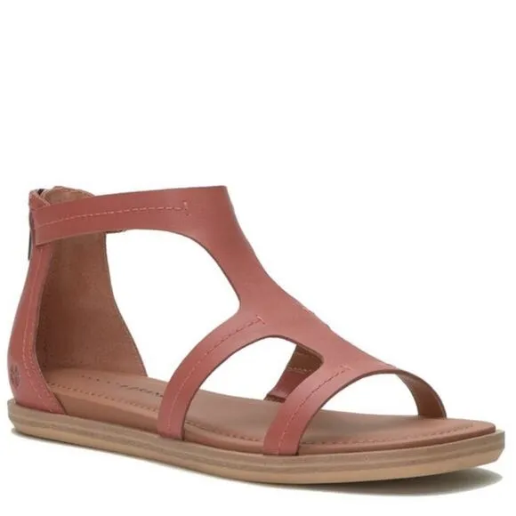 Lucky Brand Women’s Nayda Ankle Strap Leather Sandal Cognac size 8 New