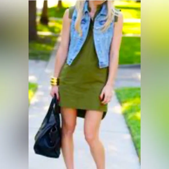 Magaschoni Dolman Sleeve Army Green Modal Hoodie Comfy Dress