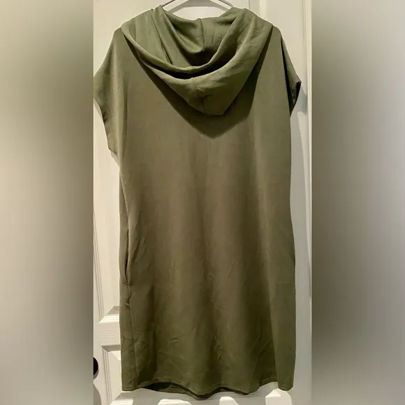 Magaschoni Dolman Sleeve Army Green Modal Hoodie Comfy Dress