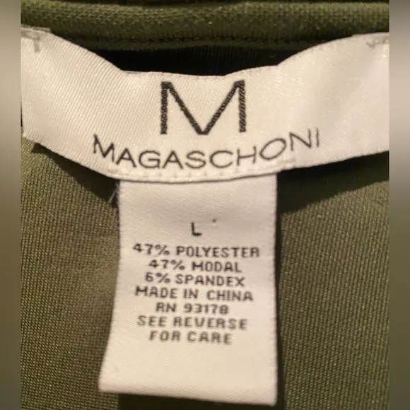 Magaschoni Dolman Sleeve Army Green Modal Hoodie Comfy Dress
