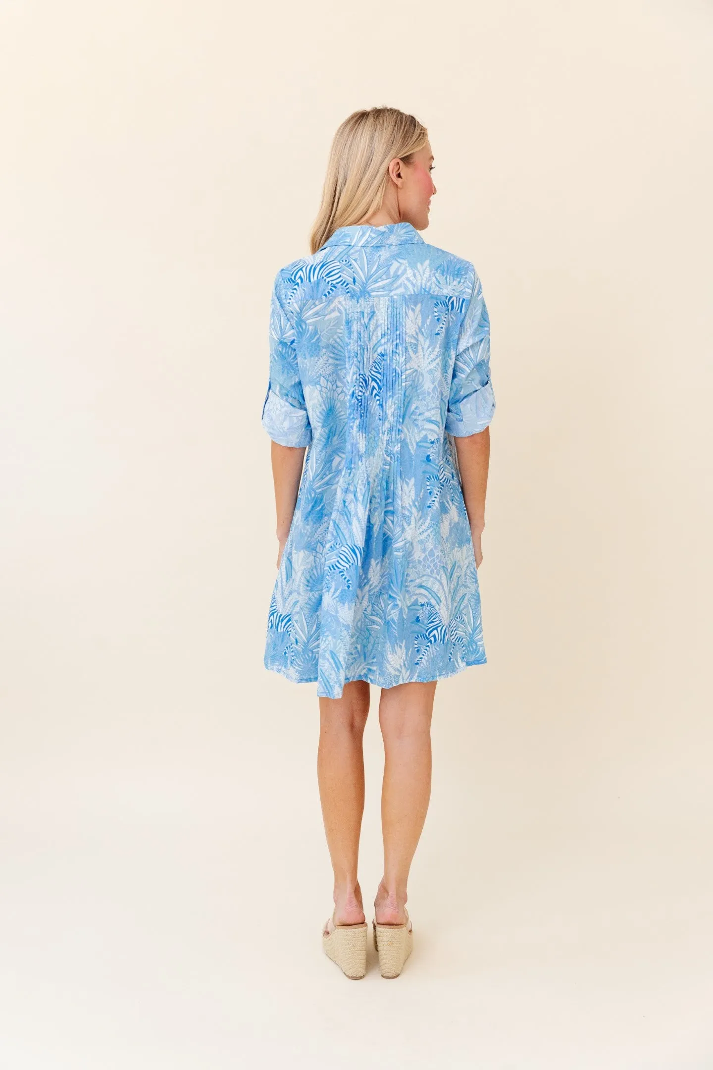 Mallory Dress in French Blue Zebra Soirée