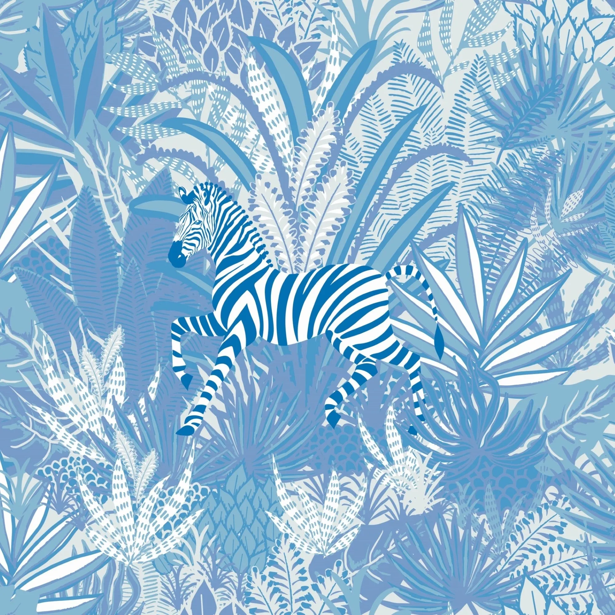 Mallory Dress in French Blue Zebra Soirée