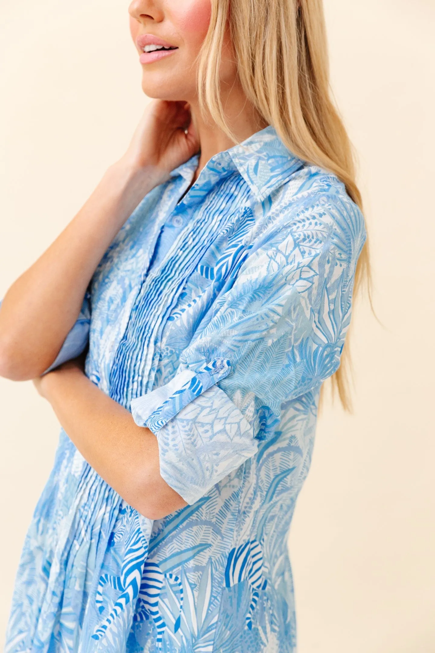 Mallory Dress in French Blue Zebra Soirée