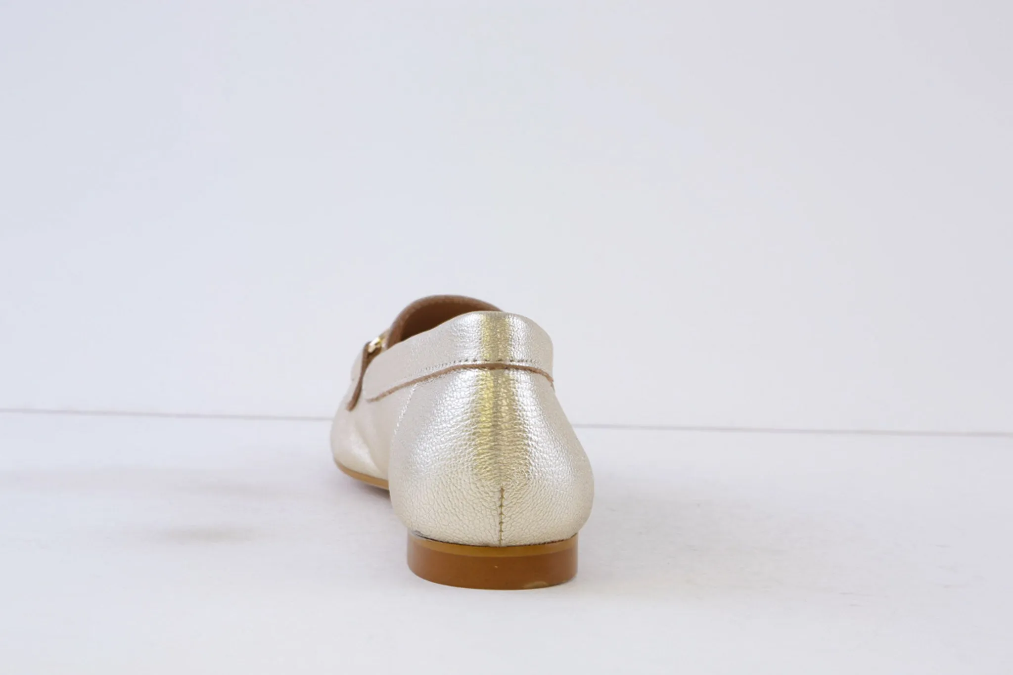MARIA JAEN - 8X FLAT LOAFER (GOLD CHAIN DETAILING) - GOLD LEATHER