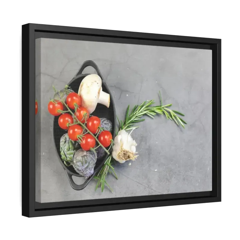 Matte Canvas with Fresh Vegetables and Black Frame