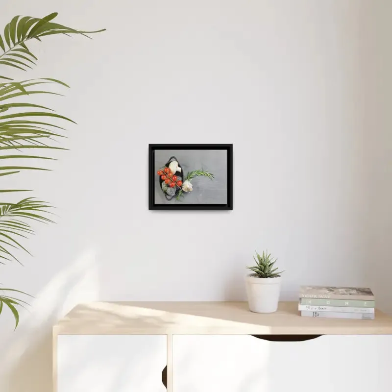 Matte Canvas with Fresh Vegetables and Black Frame