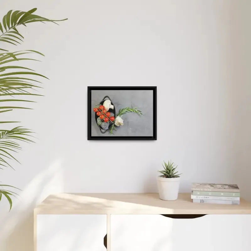 Matte Canvas with Fresh Vegetables and Black Frame