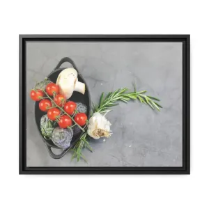 Matte Canvas with Fresh Vegetables and Black Frame
