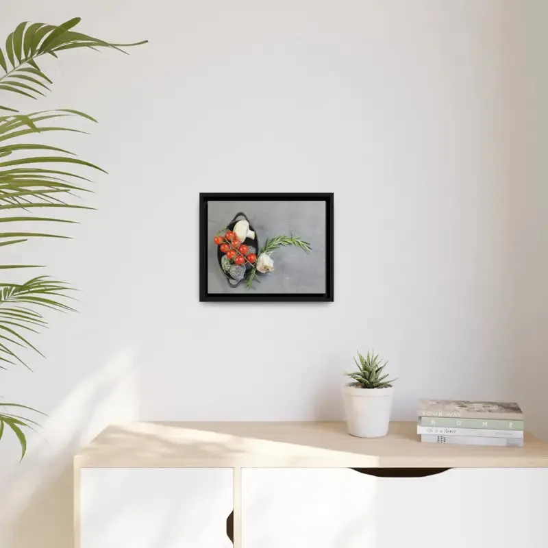 Matte Canvas with Fresh Vegetables and Black Frame
