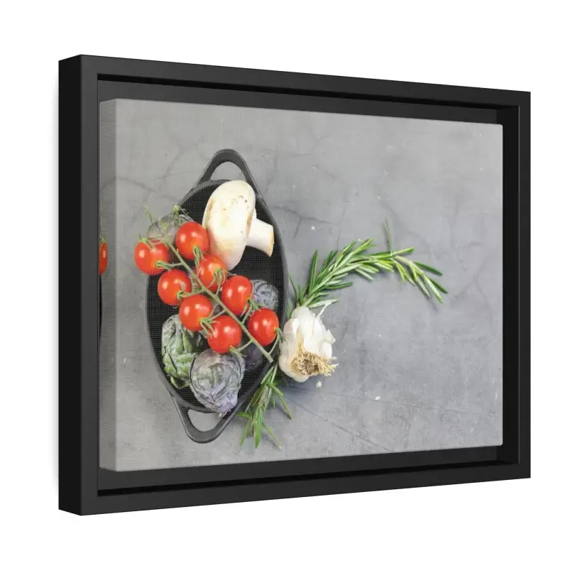 Matte Canvas with Fresh Vegetables and Black Frame