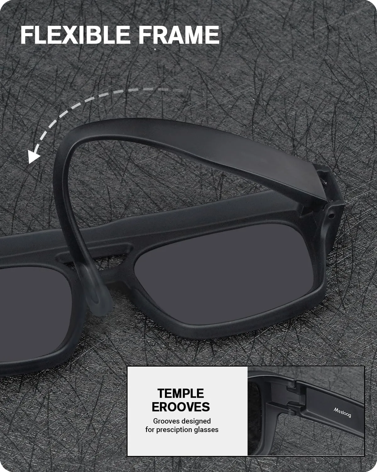 Meeloog Polarized Fit Over Glasses Sunglasses for Men Women, Aviator Sun Glasses Rectangle Wrap Around Shades MST0081