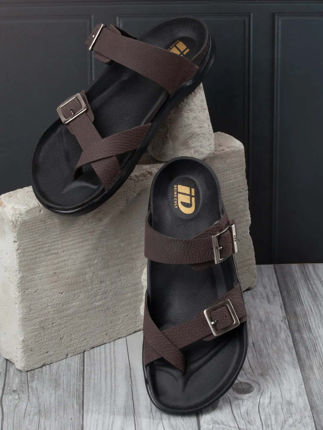 Men's Brown Strap Sandals (ID4270)