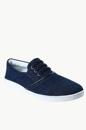 Men's Denim Mock Lace Slip-On Loafers