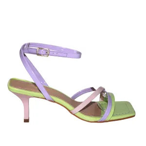 Multicolored Kitten Heel Sandal