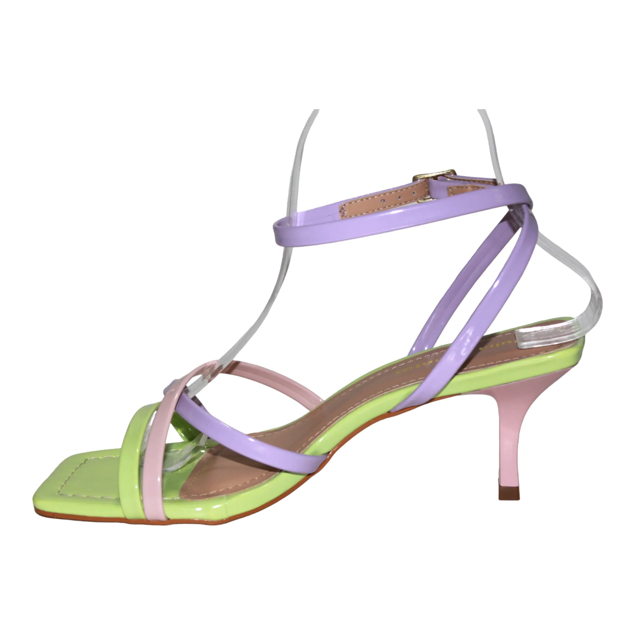 Multicolored Kitten Heel Sandal