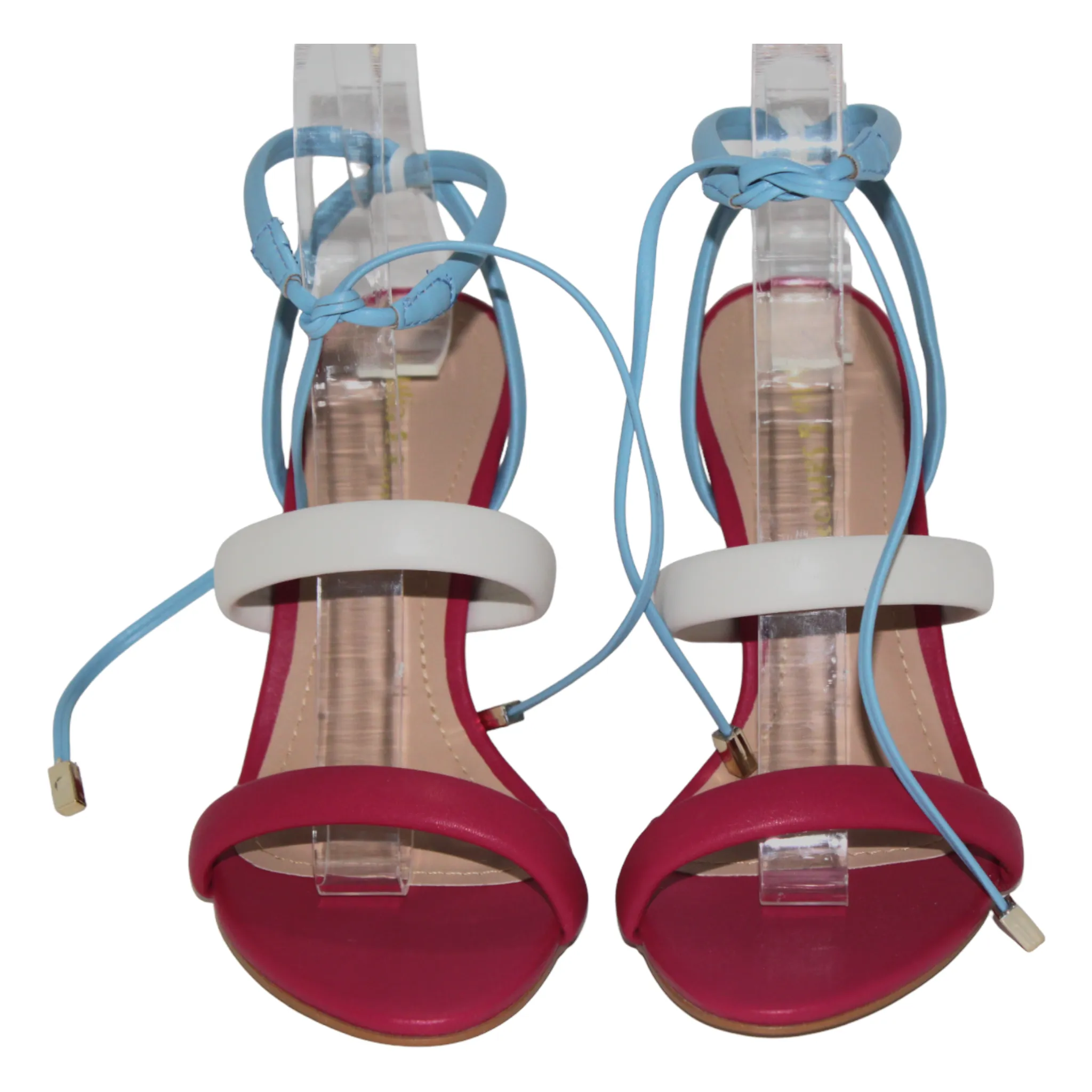 Multicolored Tie Up Heeled Sandal