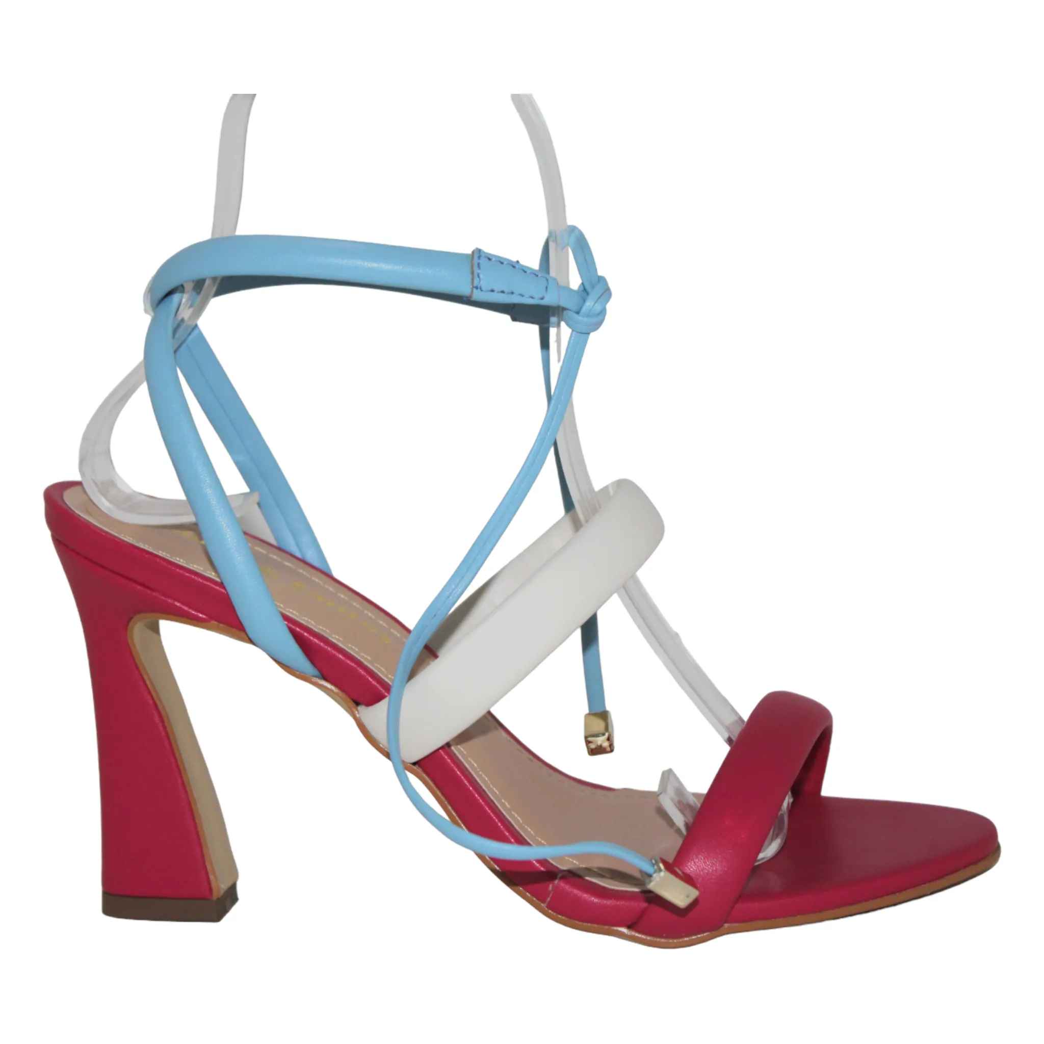 Multicolored Tie Up Heeled Sandal