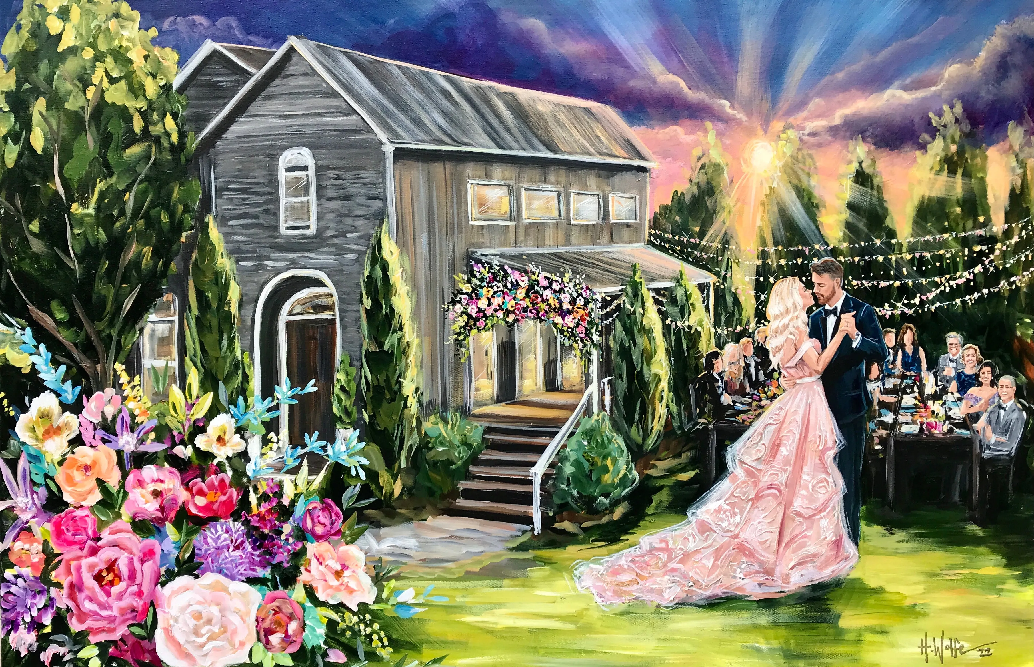 Nashville Urban Oasis Live Wedding Painter 2022