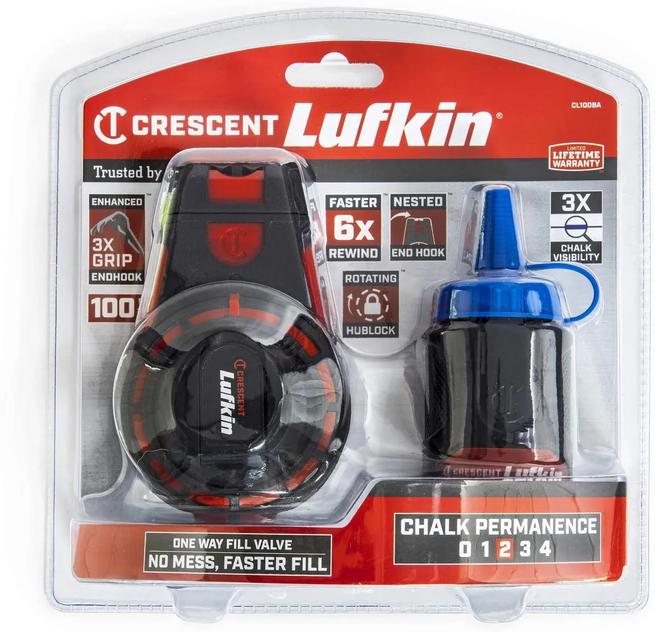 NEW!! Lufkin Professional Contractor Chalk & Reel 30m with HardMark Chalk (APEX)