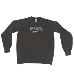 Nike Dark Brown Embroidery Dancing Skeleton Halloween Sweater Size Small