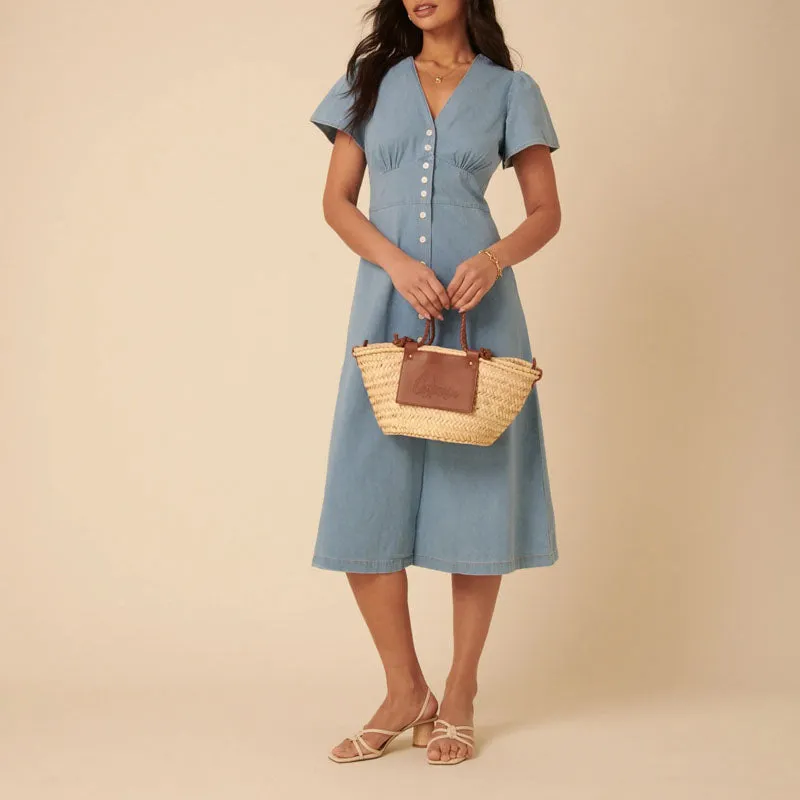 NOBODYS CHILD Rosie Midi Dress in Denim