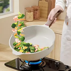 Non-Stick Wok with Steamer Basket – Multi-Use Iron Wok with Lid