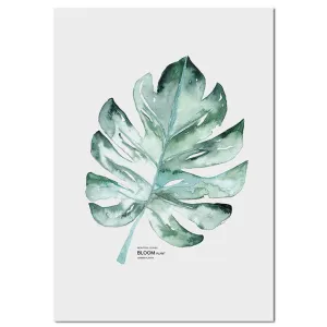 Nordic Art Poster Green Plant Canvas