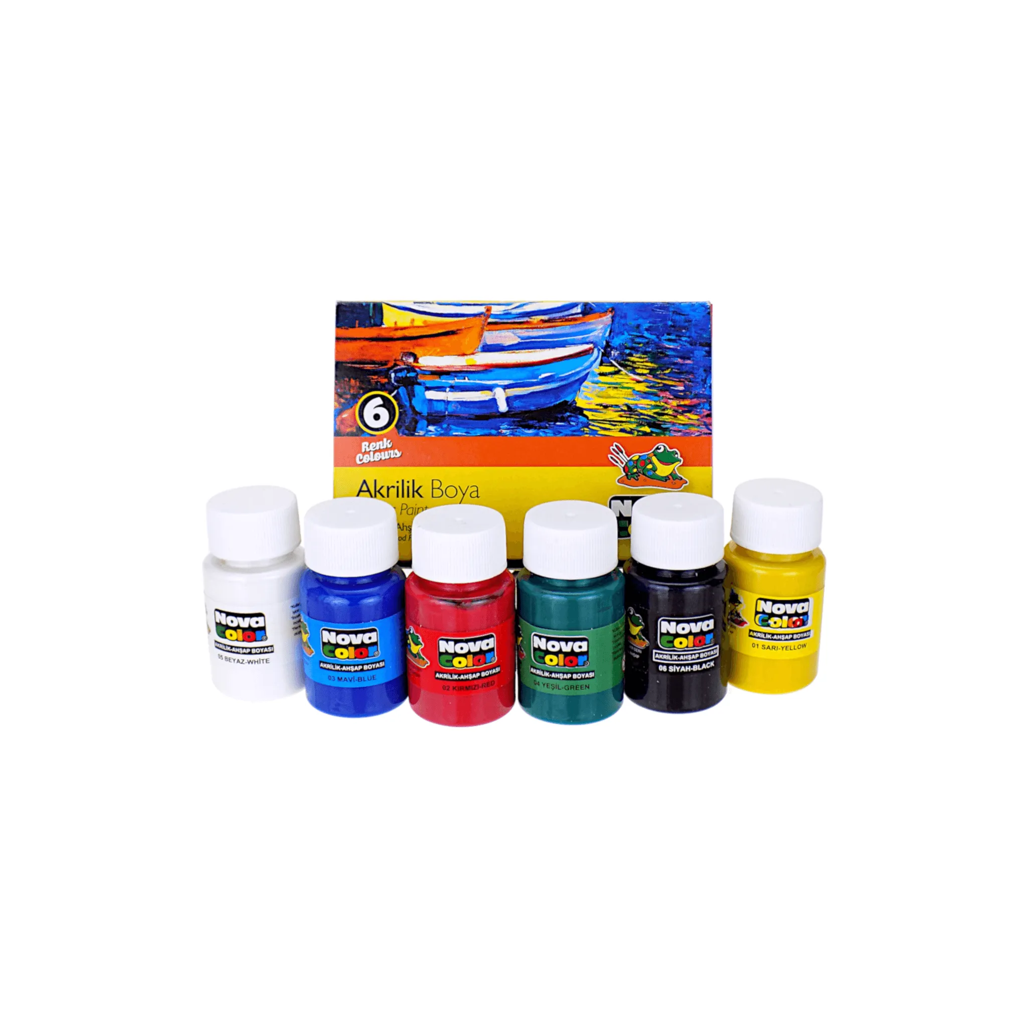Nova Color Acrylic Paint Set of 6 x 30 ml Jars