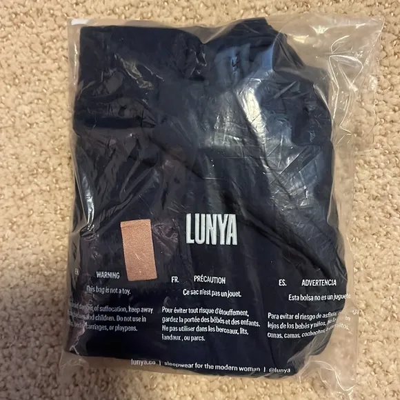 NWT Lunya Cool Short Cotton Blend Navy Blue PJ Pajama Comfy Shorts