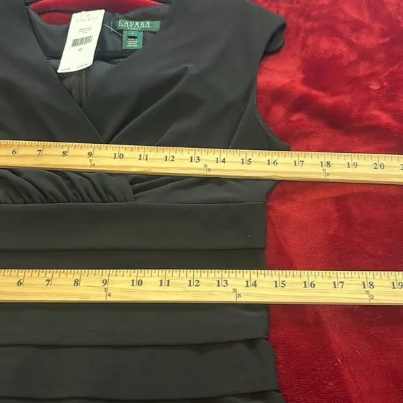 NWT Ralph Lauren Size 6 MRSP $130 Black Bodycon Dress Stretch
