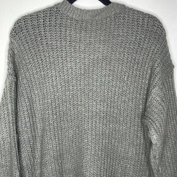 NWT Torrid Size 1X Gray Lightning Bolt Slouchy Tunic Chunky Knit Sweater $76