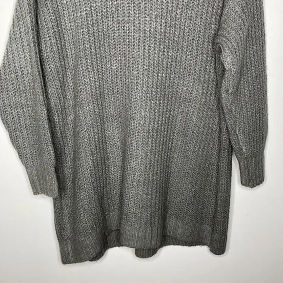 NWT Torrid Size 1X Gray Lightning Bolt Slouchy Tunic Chunky Knit Sweater $76