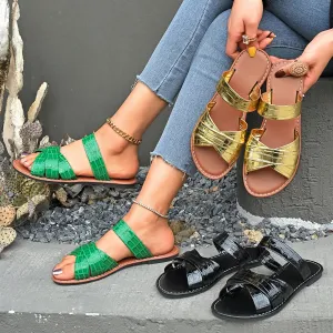 Open Toe Flat Sandals
