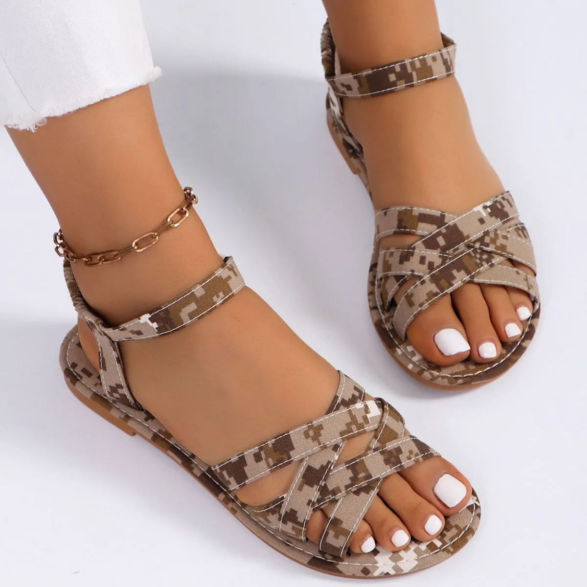 Open Toe Flats Sandals