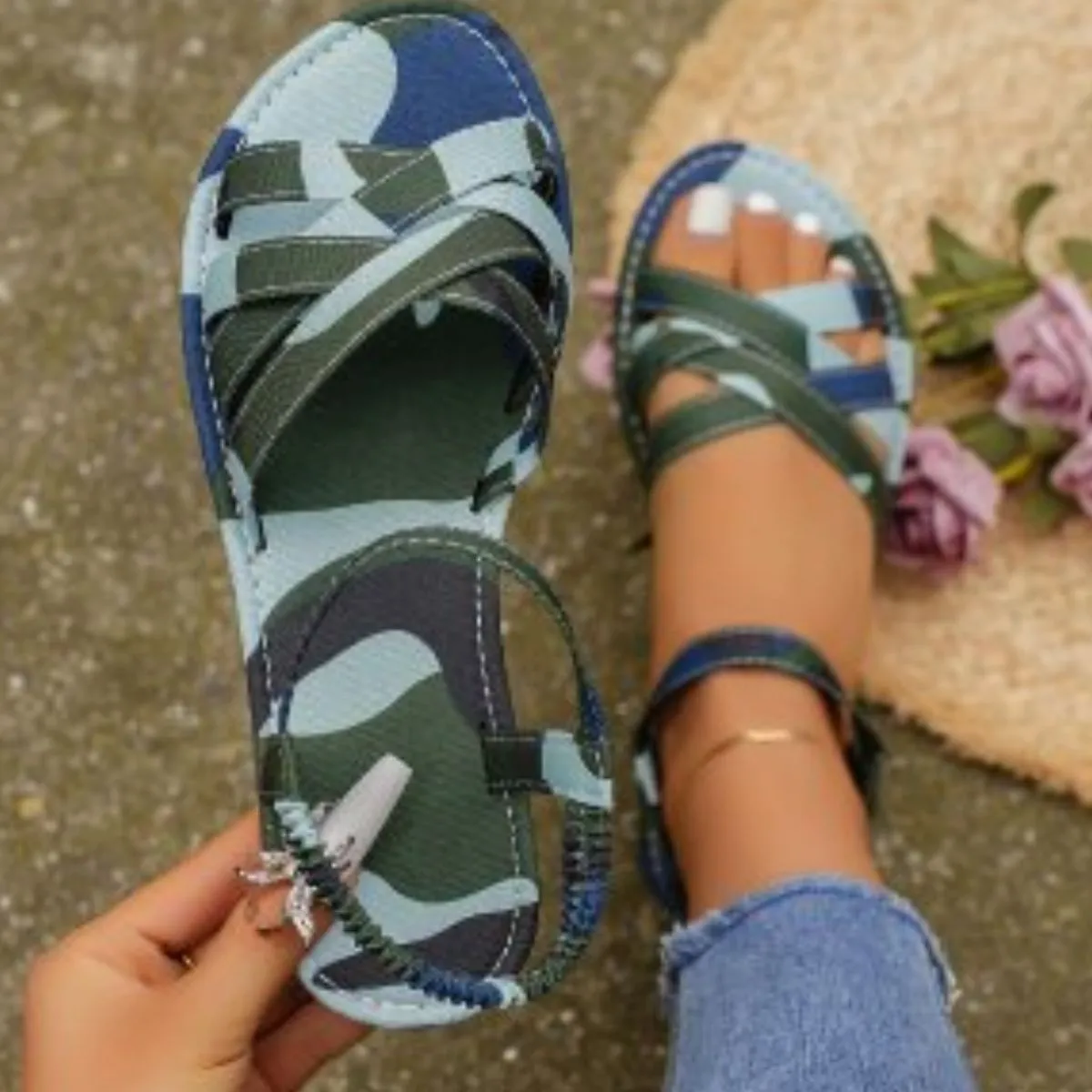 Open Toe Flats Sandals