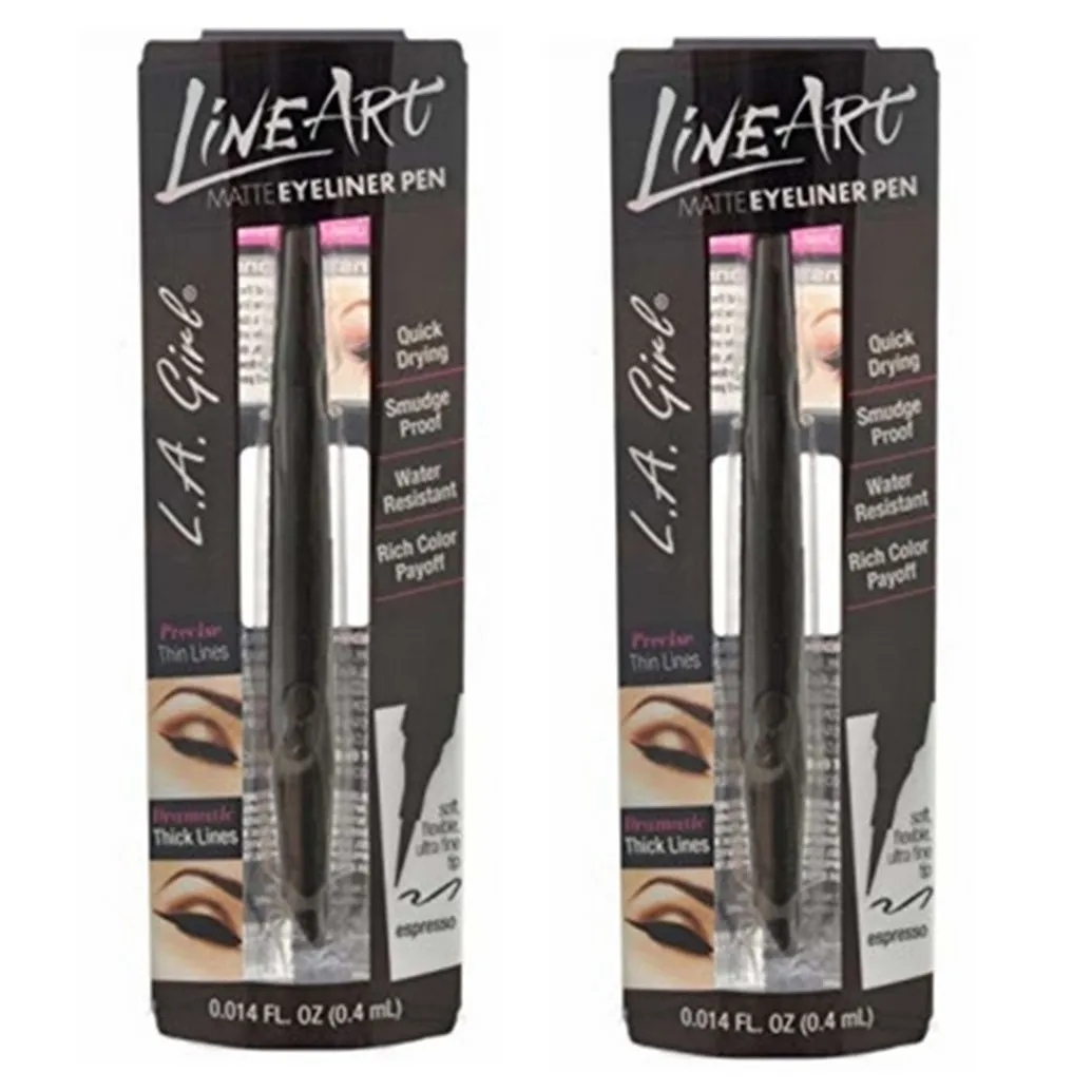 Pack of  2 L.A. Girl Line Art Matte Eyeliner Pen, Espresso GLE713