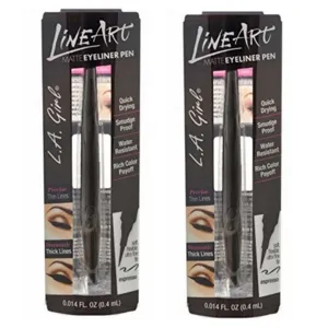 Pack of  2 L.A. Girl Line Art Matte Eyeliner Pen, Espresso GLE713