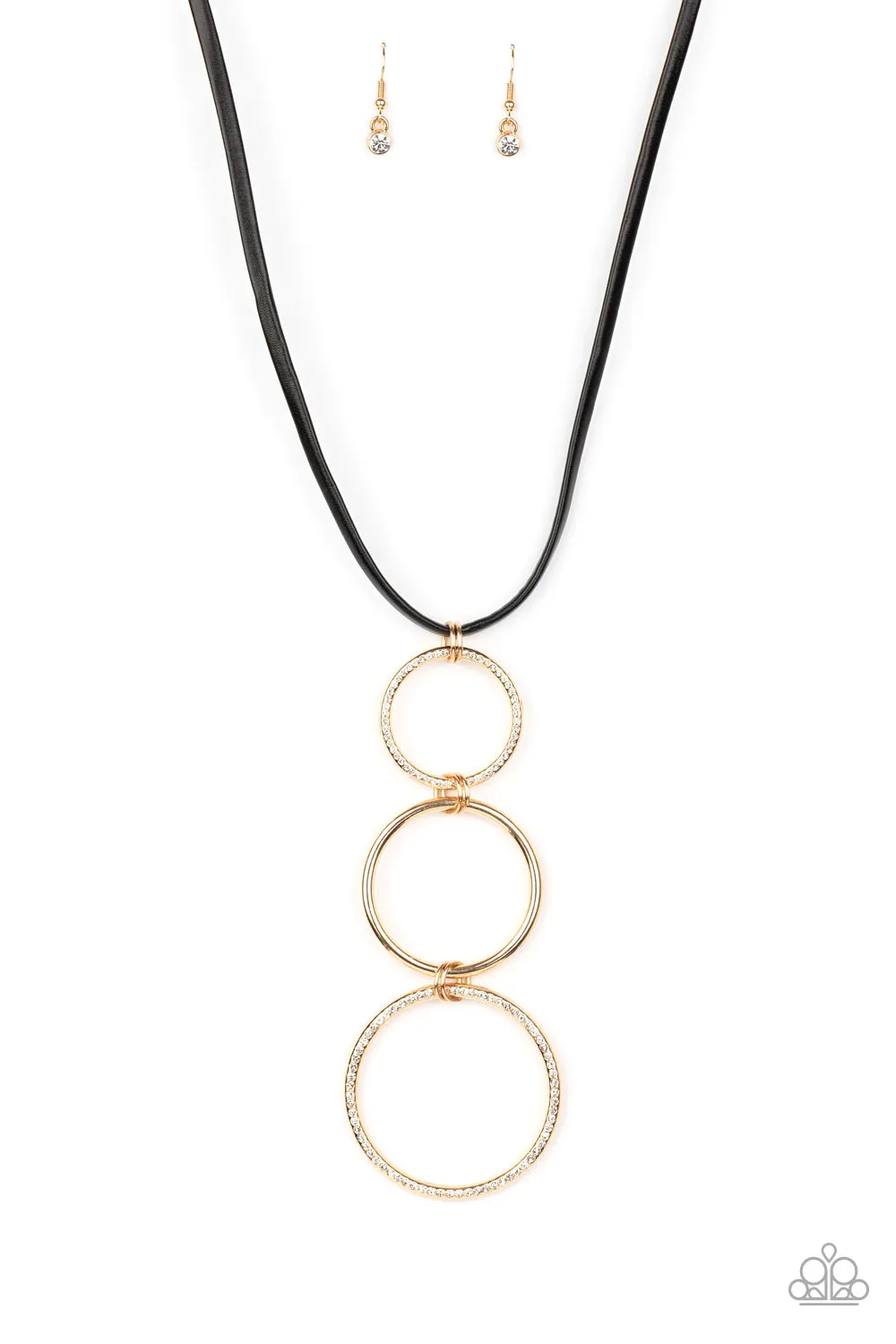 Paparazzi Curvy Couture - Gold Leather Necklace