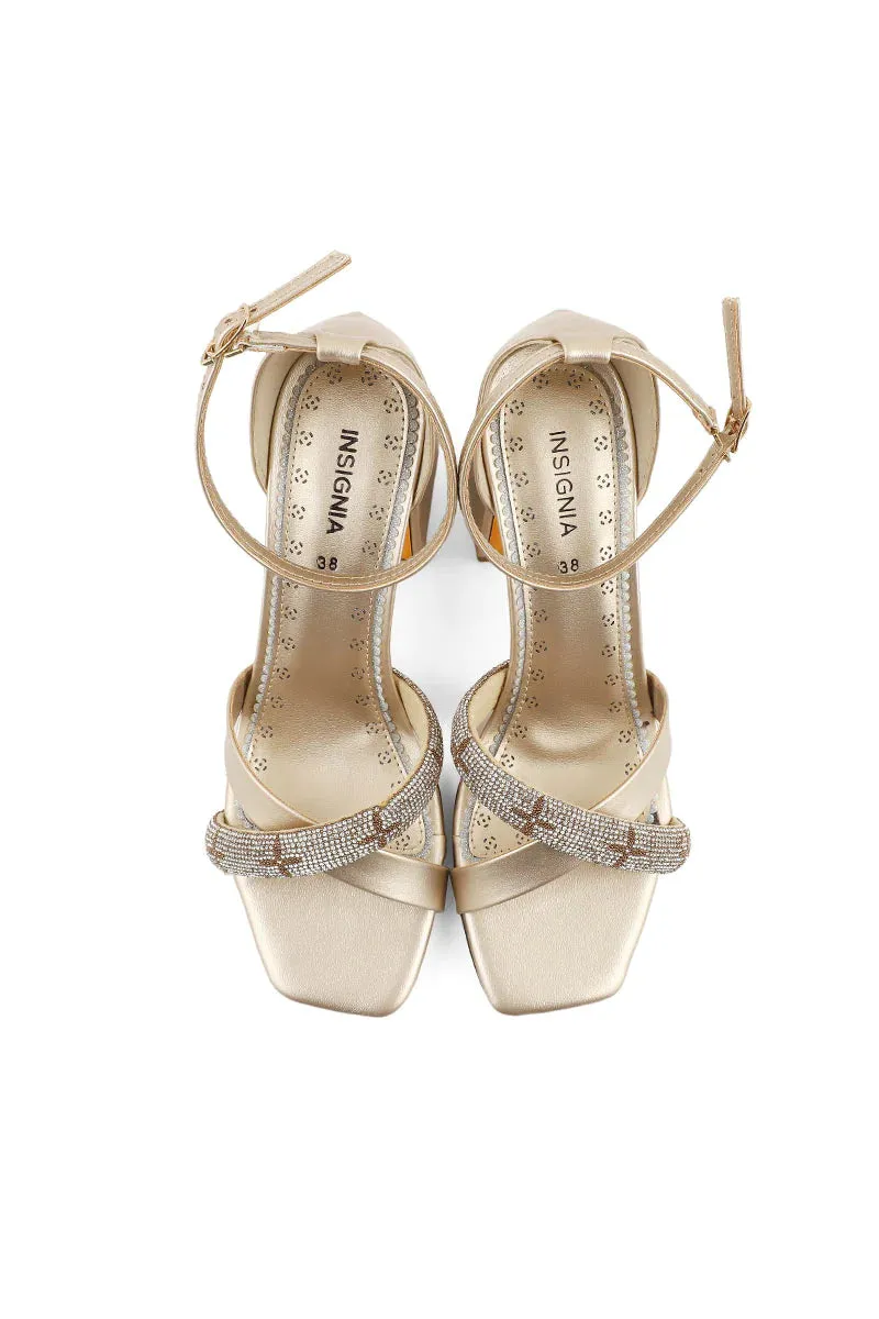 Party Wear Sandal I23676-Golden