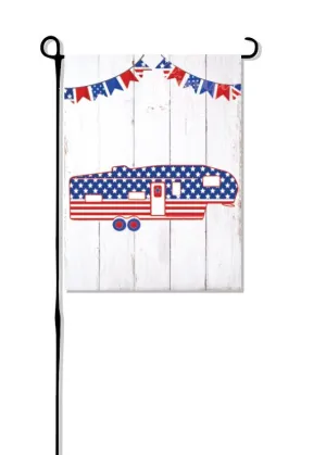 Patriotic Fifth Wheel (New Design) Camper without words Garden Flag
